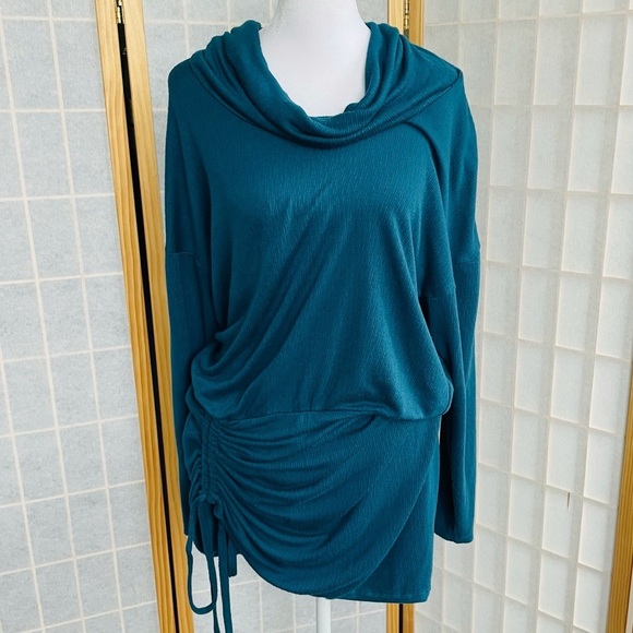 Free People • Sundown Cinch Up Cowl Neck Dress Dark Green - Picture 8 of 13